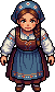 Ioana, in-game pixel-art sprite